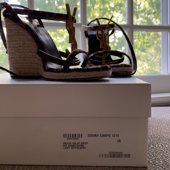 YSL MADGE WEDGE SANDAL SIZE 36 EXCELLENT CONDITION - Picture 8 of 8